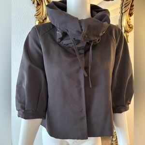 Club Monaco Brown Cropped Rain Peacoat